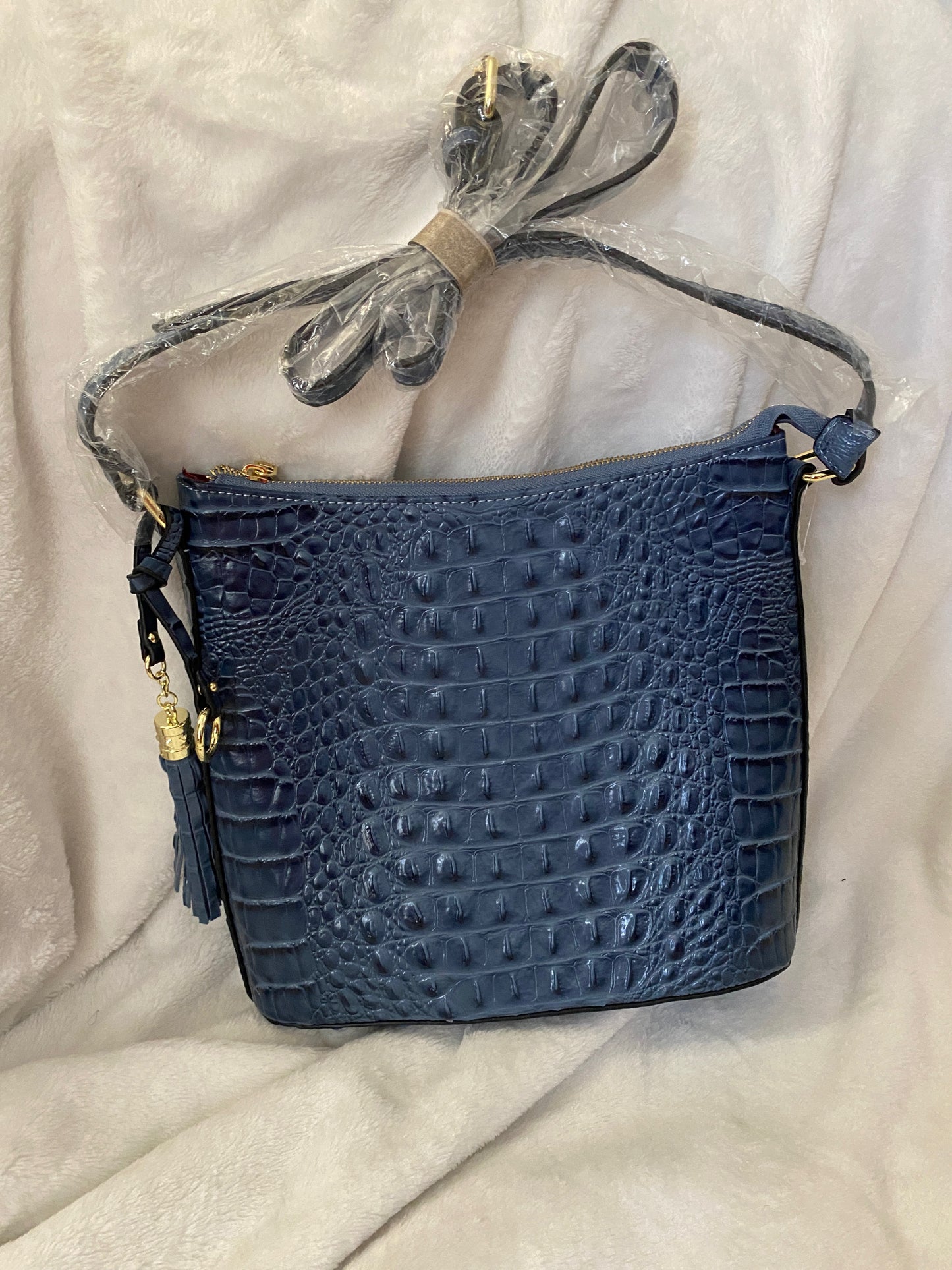 Serene Sapphire Snakeskin Purse